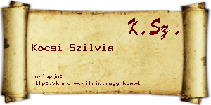 Kocsi Szilvia névjegykártya