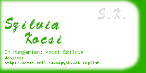 szilvia kocsi business card